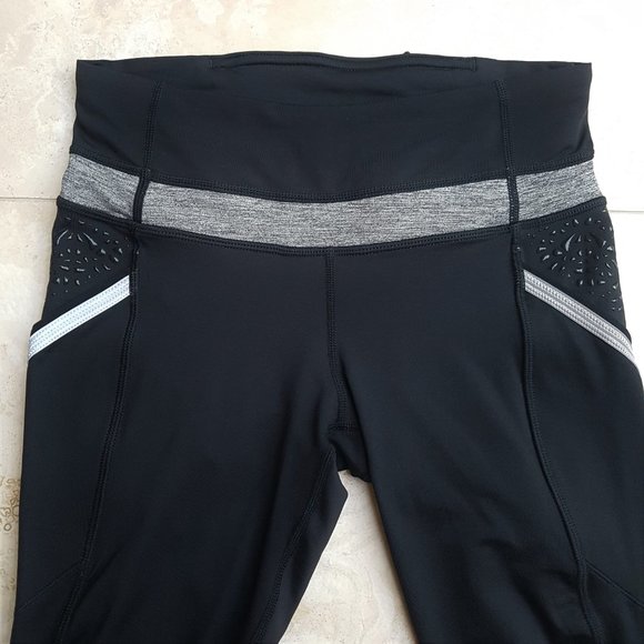 NWOT Lululemon Crop Leggings (Black/Grey) - Picture 2 of 10